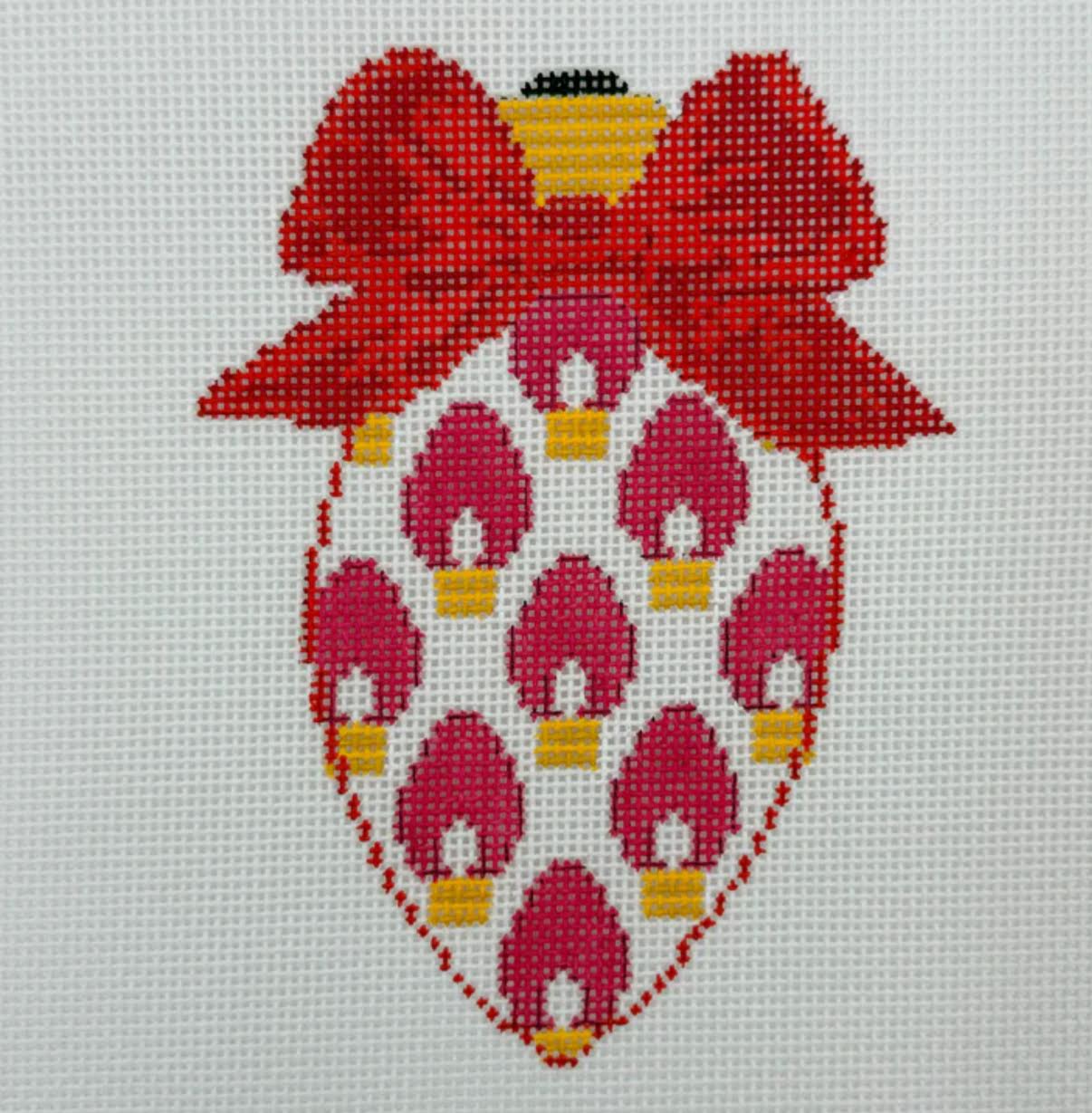 Bow Bulb Red by Blue Waters Needlepoint