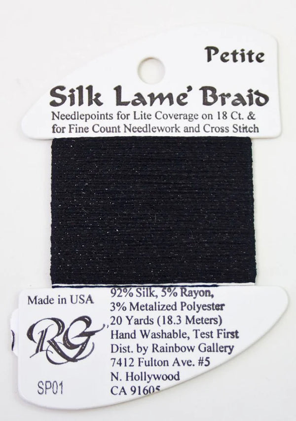 SP01 - Black Petite Silk Lame' Braid
