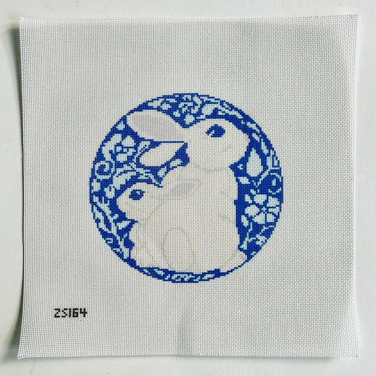 Blue & White Bunnies by Ziggy Stitches