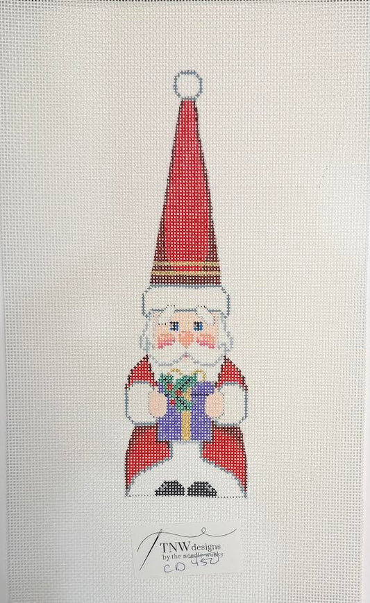 Santa with Cone Hat with Gift by Carol Dupree