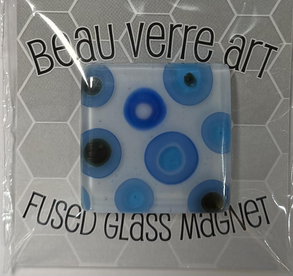 Dots in Blue Needle Minder by Beau Verre Art