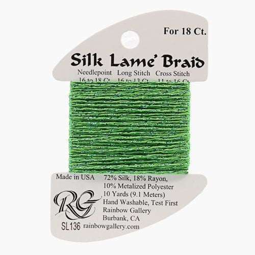 Silk Lame' Braid - Kelly Green SL136