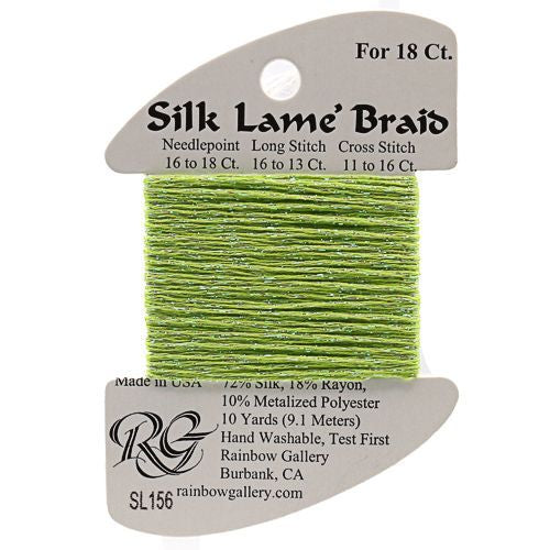 SL156 Kiwi | Silk Lame' Braid