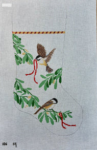 Chickadees Stocking by Susan Roberts