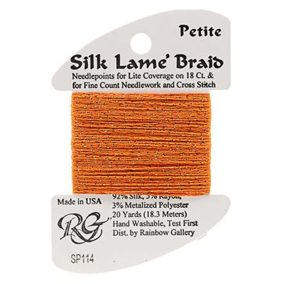 SP114 Orange | Petite Silk Lame' Braid