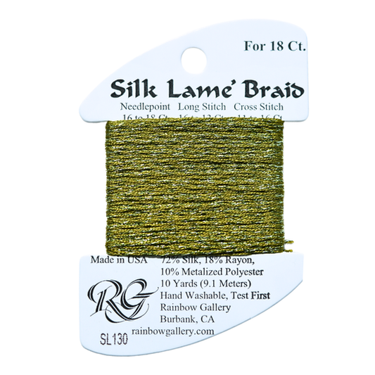 SL130 Moss | Silk Lame' Braid