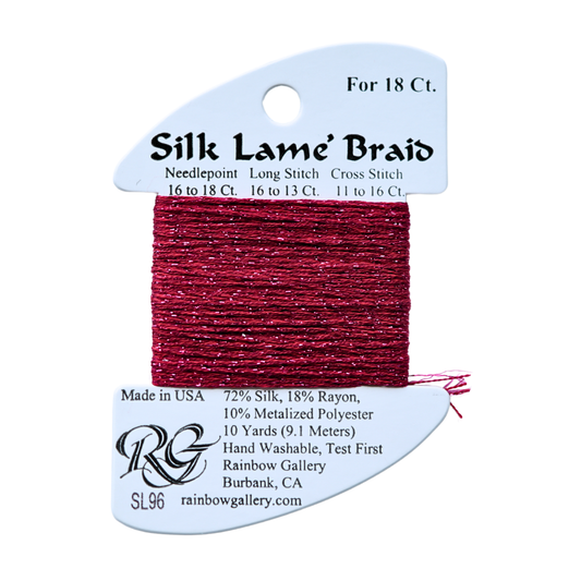 SL96 - Cranberry - Silk Lame' Braid