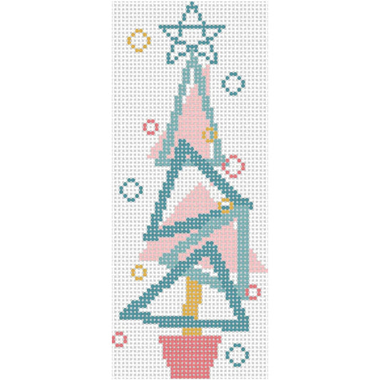 Retro Teal Geometric Tree by The Collection