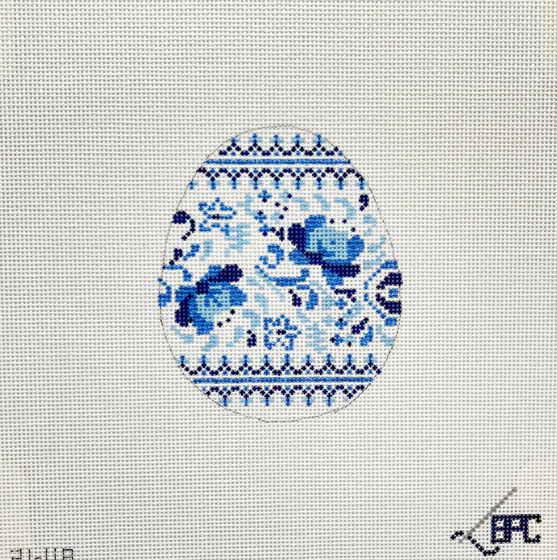 Blue Chinoiserie Egg #1  by Blueberry Point Canvas