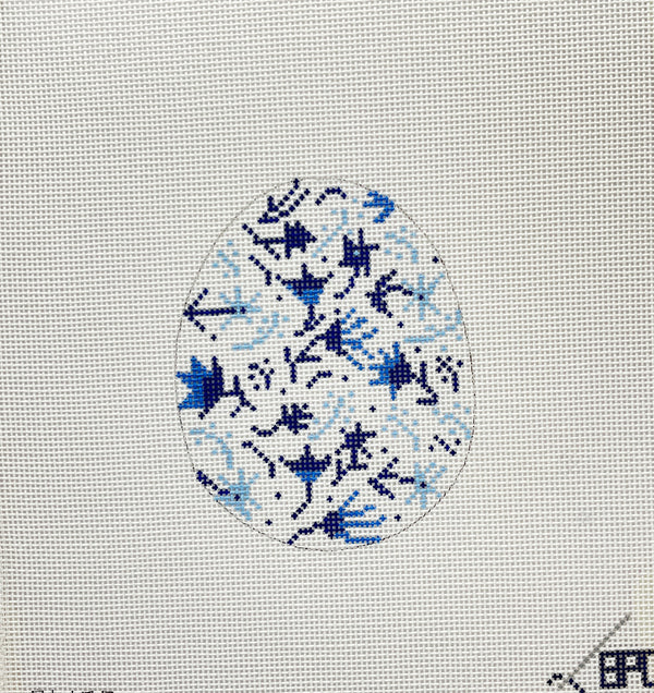 Blue Floral Egg by Blueberry Point Canvas