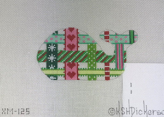 XM-125 Ornament - Mini-Whale Woven Ribbons