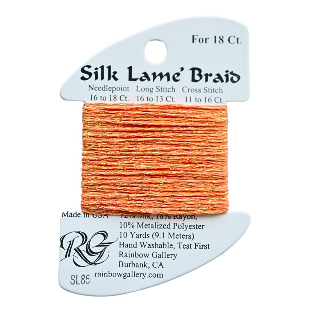 SL85 Tangerine | Silk Lame' Braid