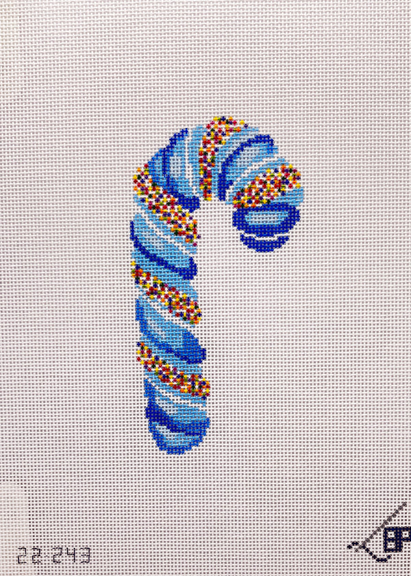 Sprinkle Candy Cane - Blue by Blueberry Point Canvas