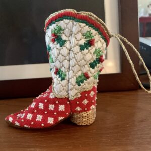 Mistletoe Red 3D Boot Canvas