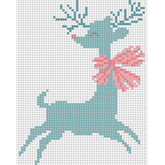 Retro Teal Reindeer with Bow by The Collection
