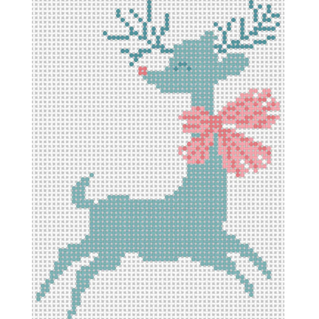 Retro Teal Reindeer with Bow by The Collection