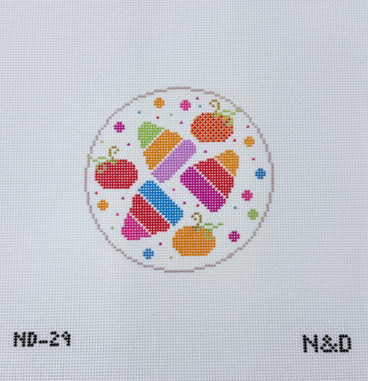 Colorful Candy Corn Round by Nash & Daughters Needlepoint
