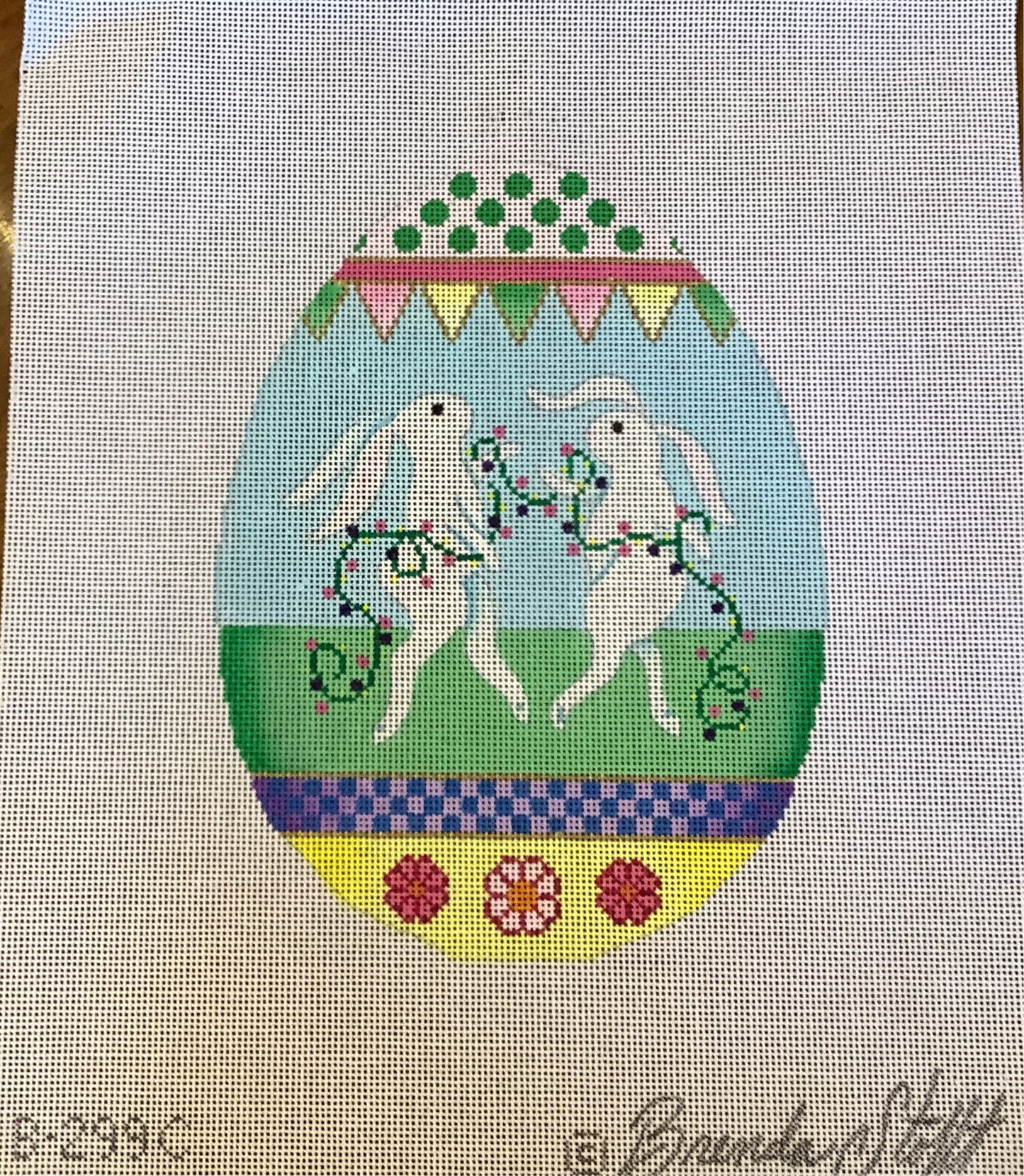 Bunny on Easter Egg by Brenda Stoft