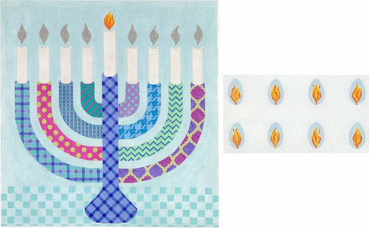 MEN-04 Menorah Set w/Flames