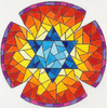 KIP-10 Stained Glass w/Star of David Kippah