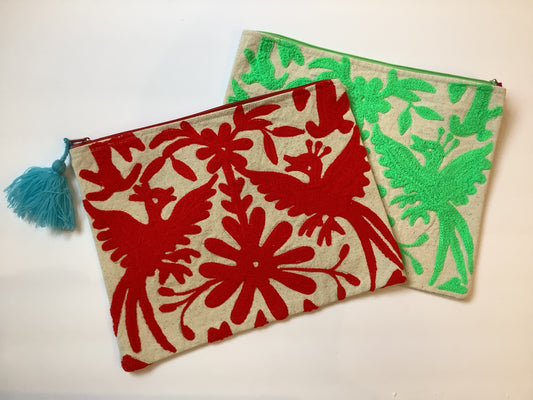 Embroidered Zipper Pouch