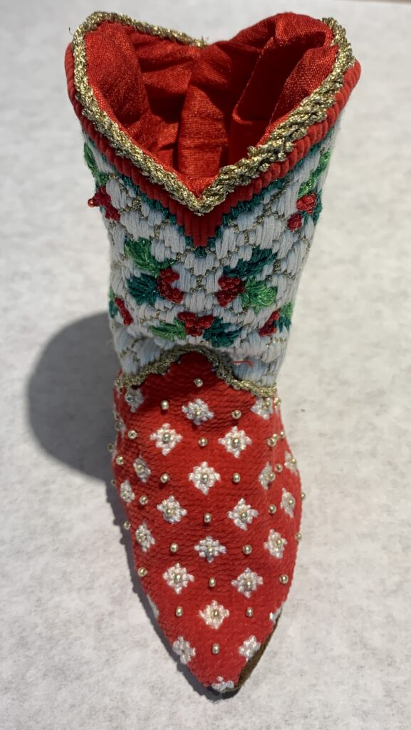 Mistletoe Red 3D Boot Canvas