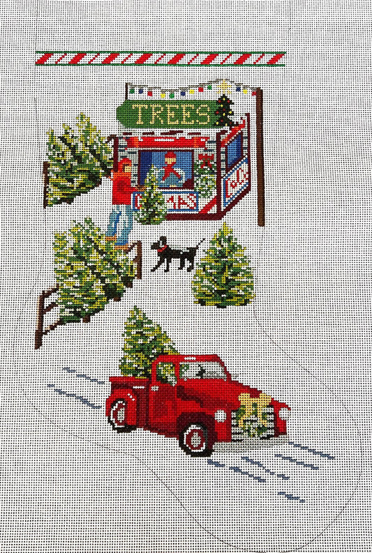Truck & Tree Lot Stocking by Amelia Bond