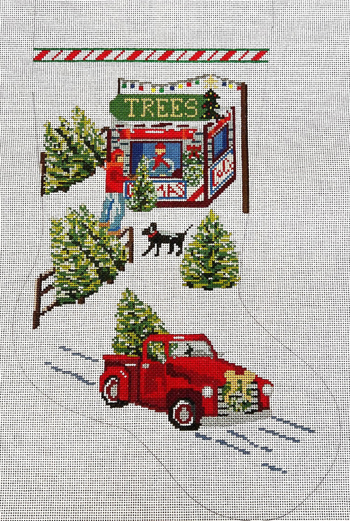 Truck & Tree Lot Stocking by Amelia Bond