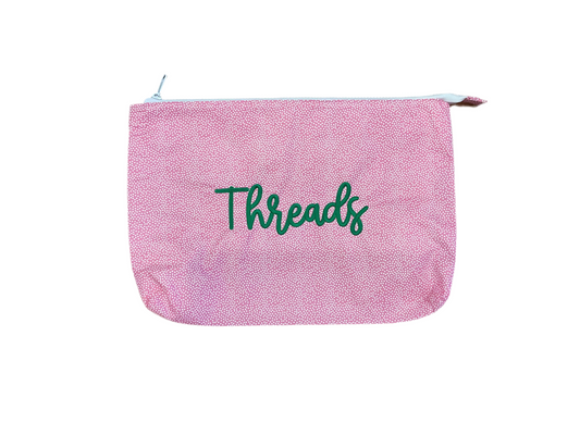 Large Bubble Gum Dots Monogrammed Stash Bag by Wipstitch