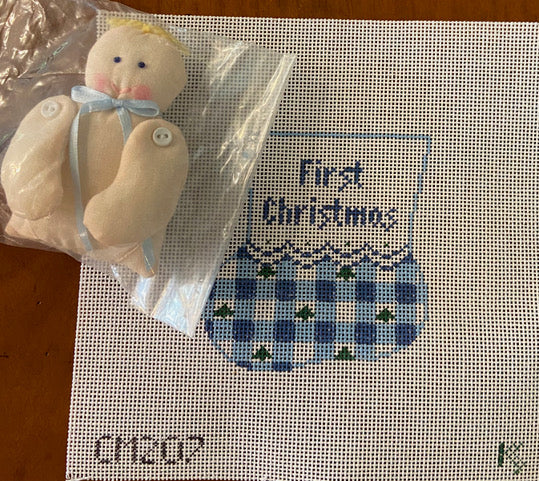 Gingham Bootie for Baby Boy CM207