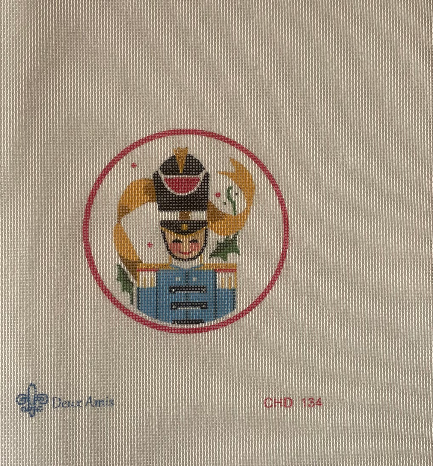 Blue Soldier Ornament by Deux Amis Needlepoint