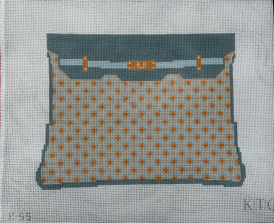 Blue Weave Clutch by KTG Needlepoint