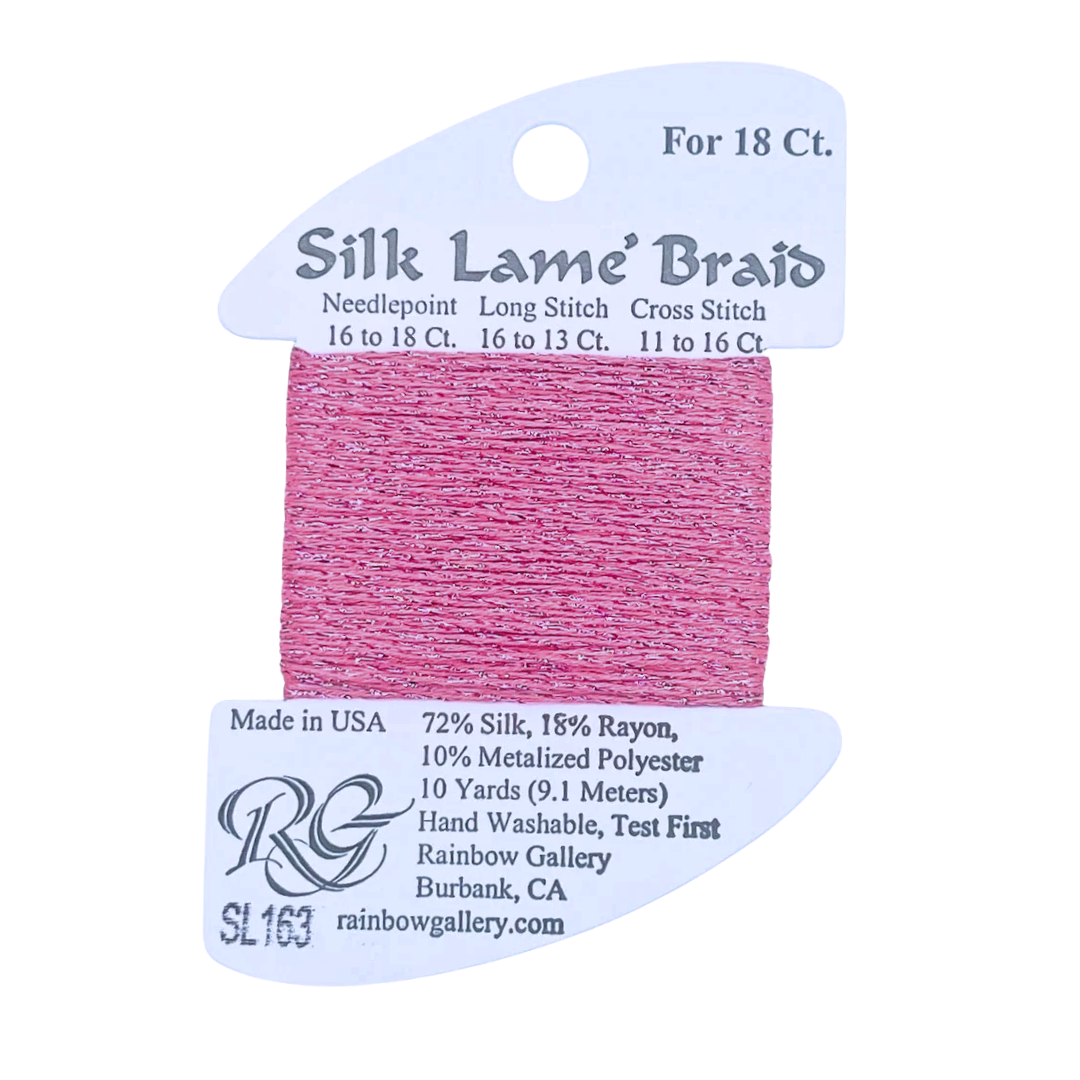 SL163 Medium Rose | Silk Lame' Braid