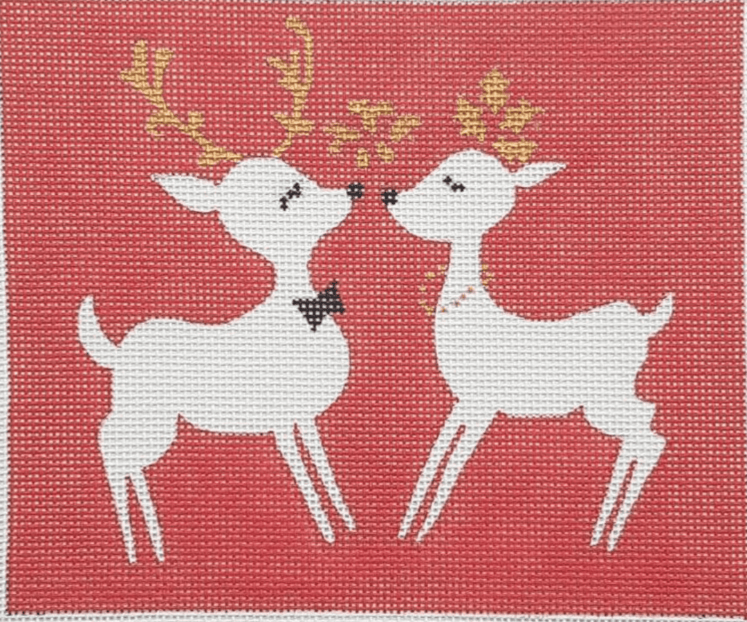 Red Kissing Reindeer by Curious Cowgirl