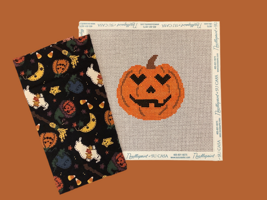 Jack-O-Lantern w/ Fabric by The Vintage Artist