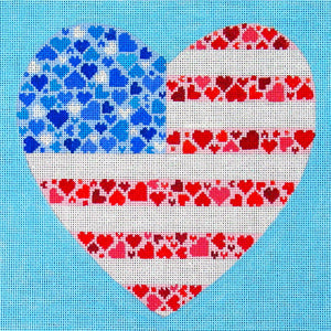 D8164 American Flag Heart