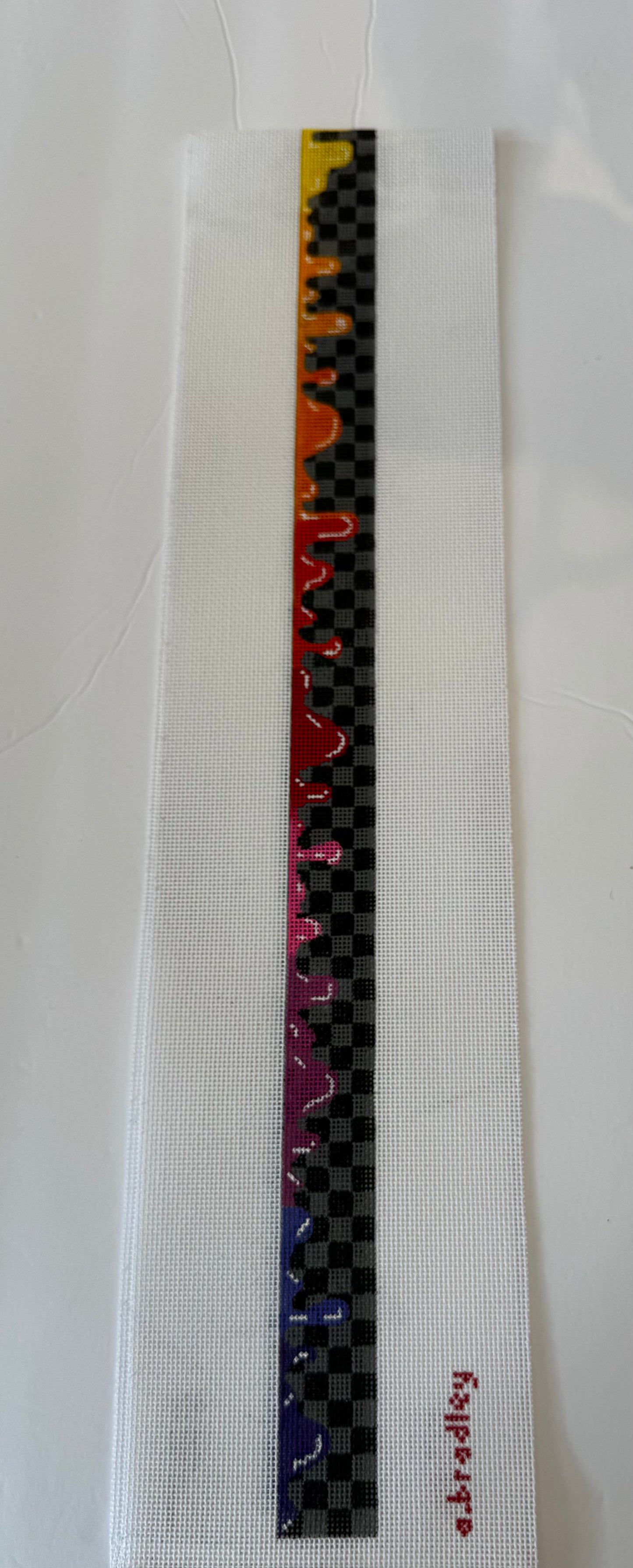 Rainbow Paint Drip Checker Belt