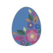 Blue Floral Flat Egg by Pepperberry Designs