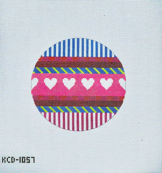 Valentine Stripe Ornament by KCN Designers