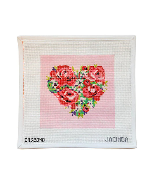 Flower Heart Canvas Lg by Initial K Studio