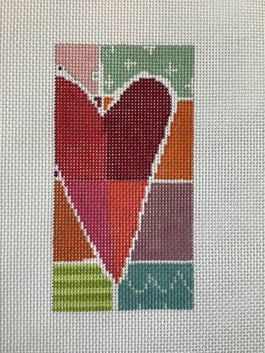 Heart Sampler Bright Eyeglass Case