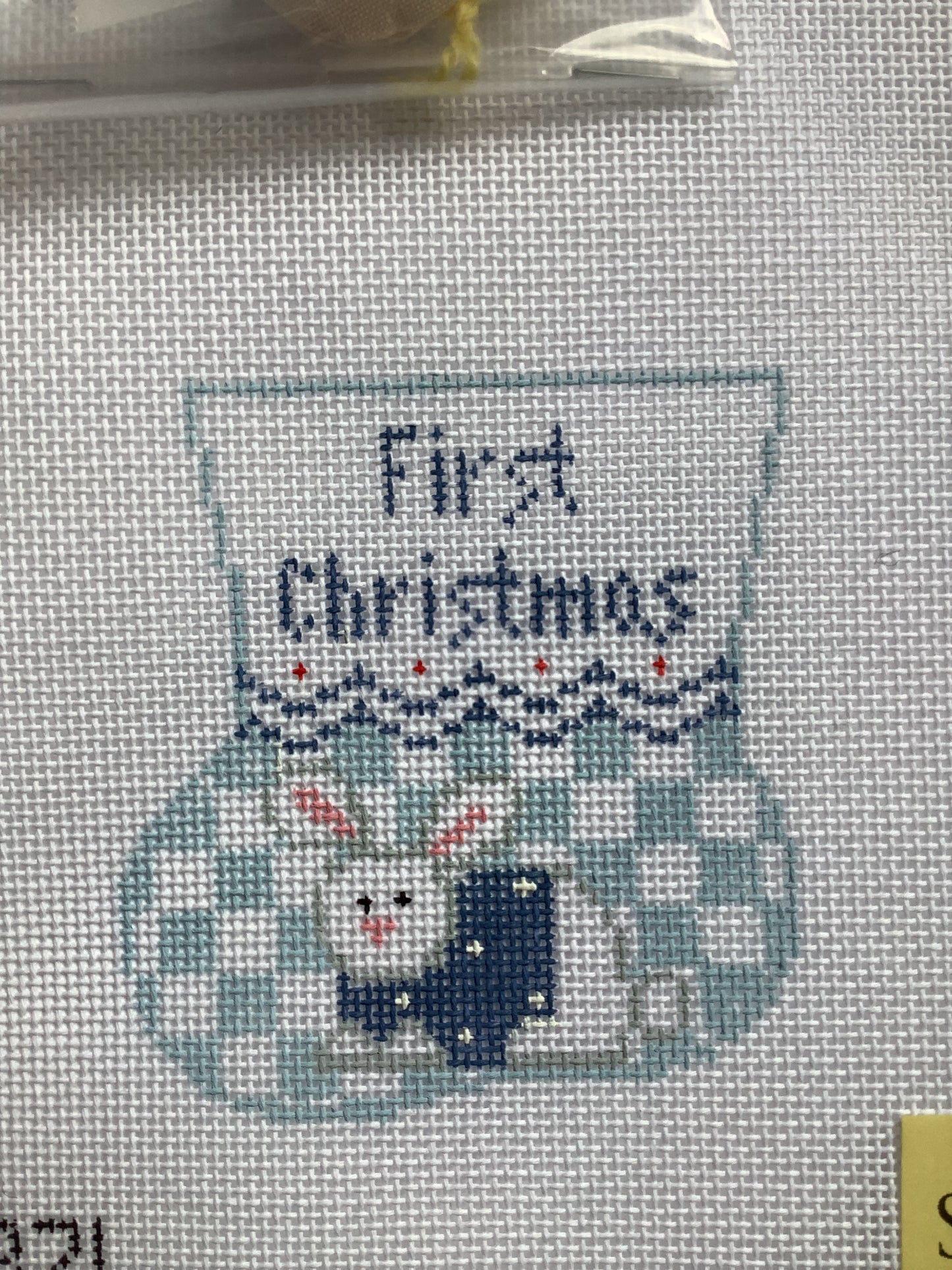 First Christmas with Bunny in Blue