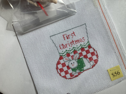 First Christmas with Bunny in Red