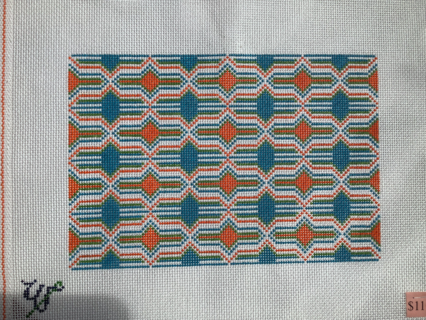 Orange and Blue Geometric Clutch