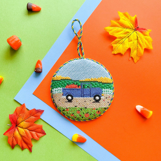 Fall Pumpkin Truck by Stitch Style Needlepoint