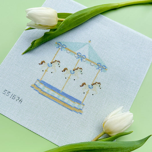Carousel Series Needlepoint Canvas Blue