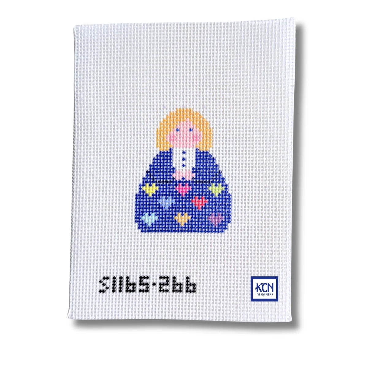 Multi-Colored Hearts Angel Needlepoint Canvas