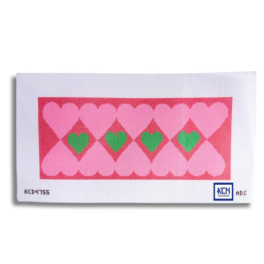 Hearts Bolster Needlepoint Canvas by KCN Designers