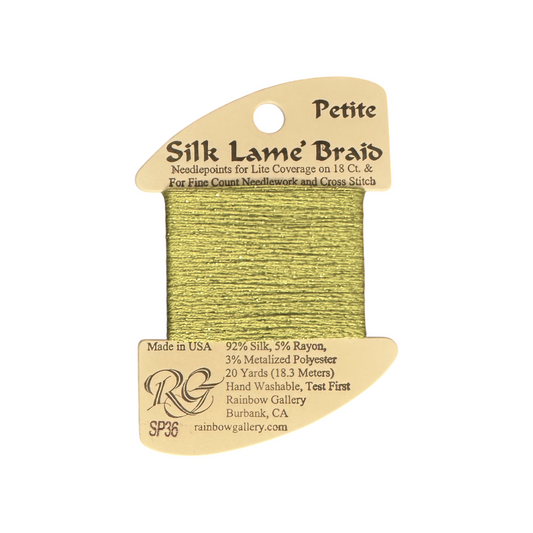 SP36 Green | Petite Silk Lame' Braid