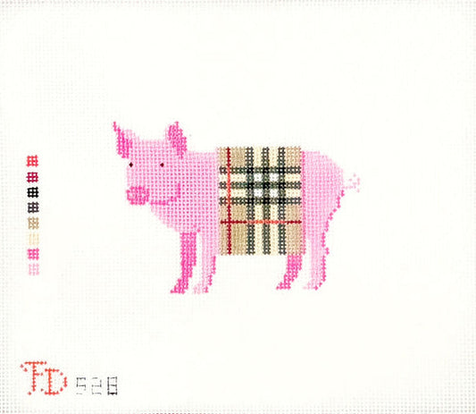 The Collection Froopy Designs FD528 Pig in a Burberry Plaid Blanket